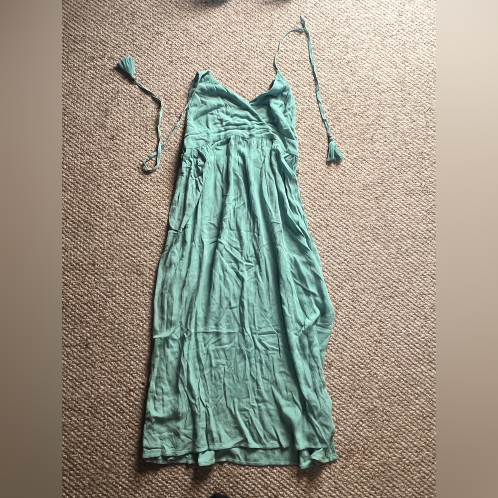 O'Neill Teal Maxi Dress with Tassel Straps